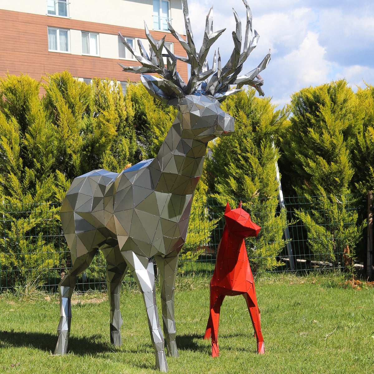 Geometric Stag Sculpture