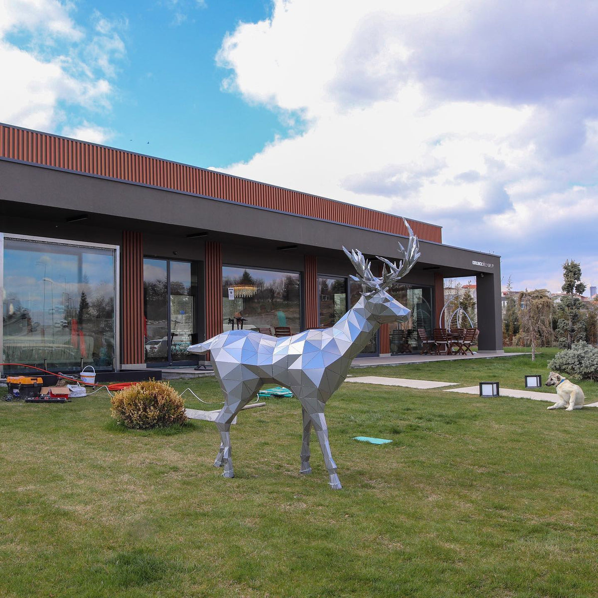 Geometric Stag Sculpture