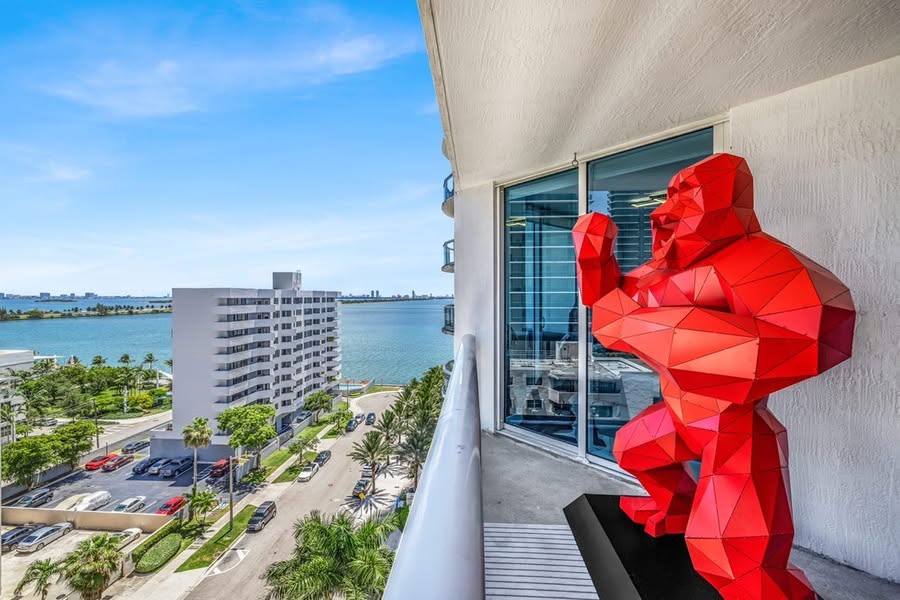 Geometric Gorilla Sculpture - Red