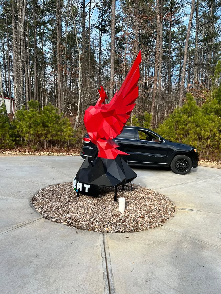 Geometric Phoenix Sculpture