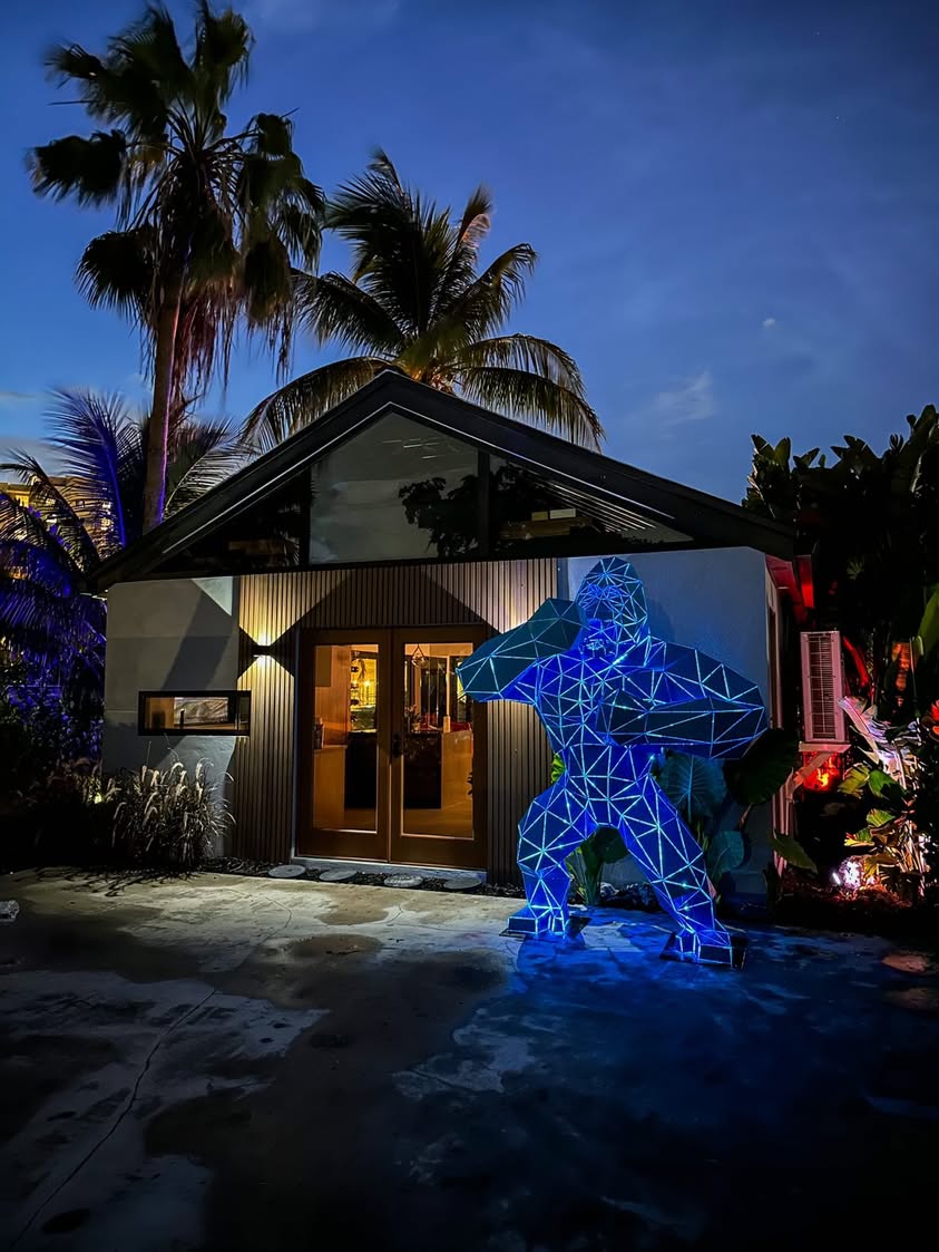 Illuminated Geometric Gorilla Sculpture