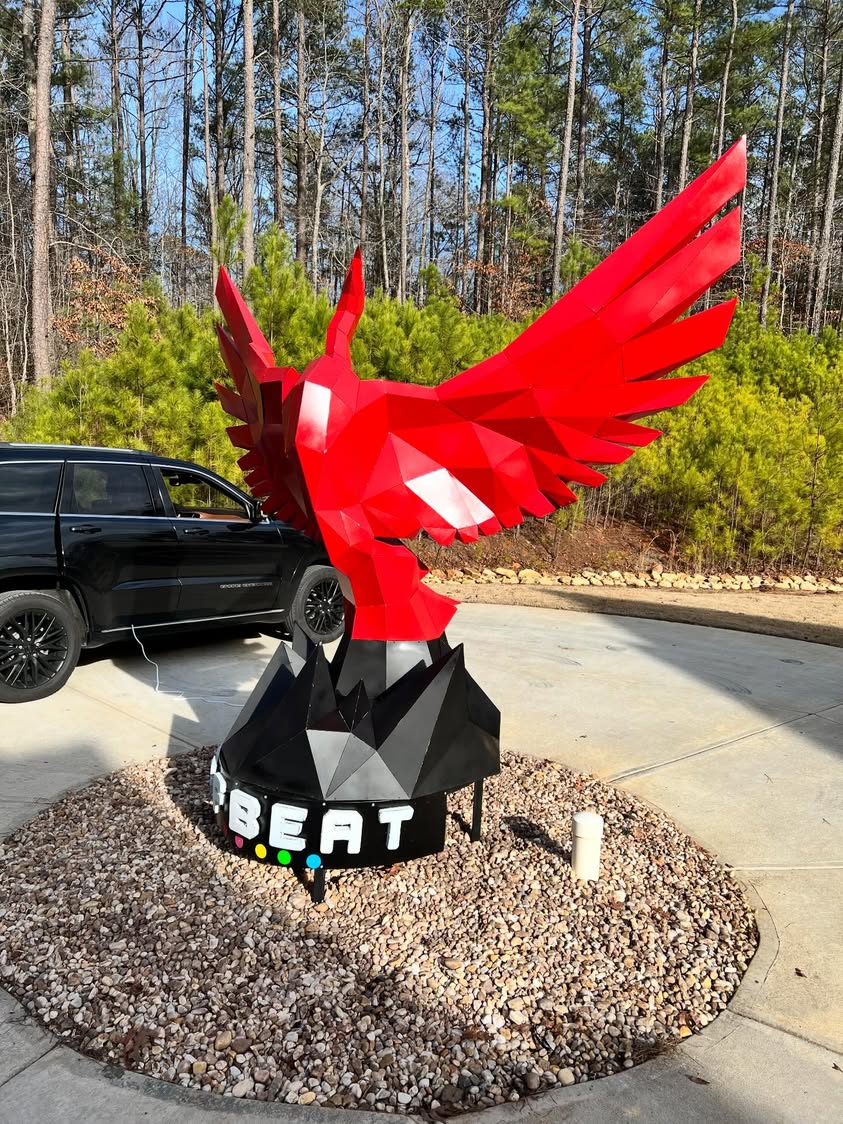 Geometric Phoenix Sculpture