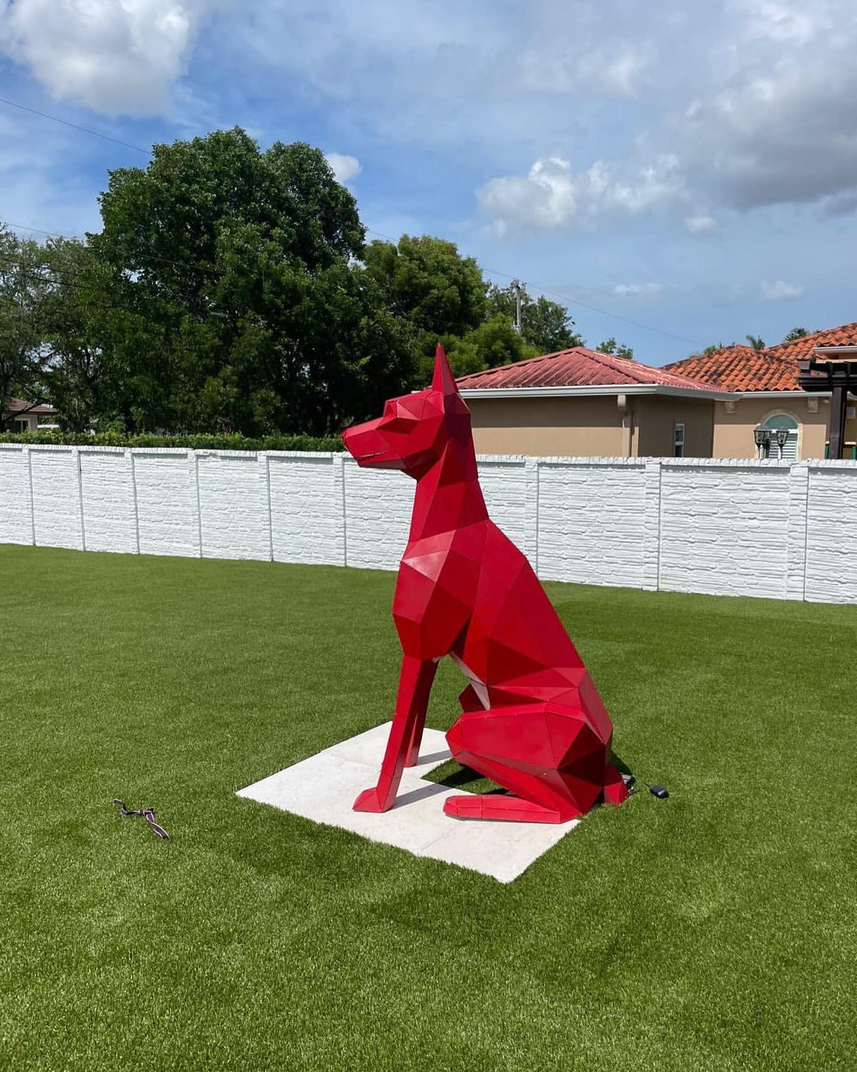 Geometric Doberman Sculpture