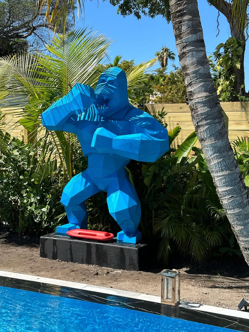 Illuminated Geometric Gorilla Sculpture