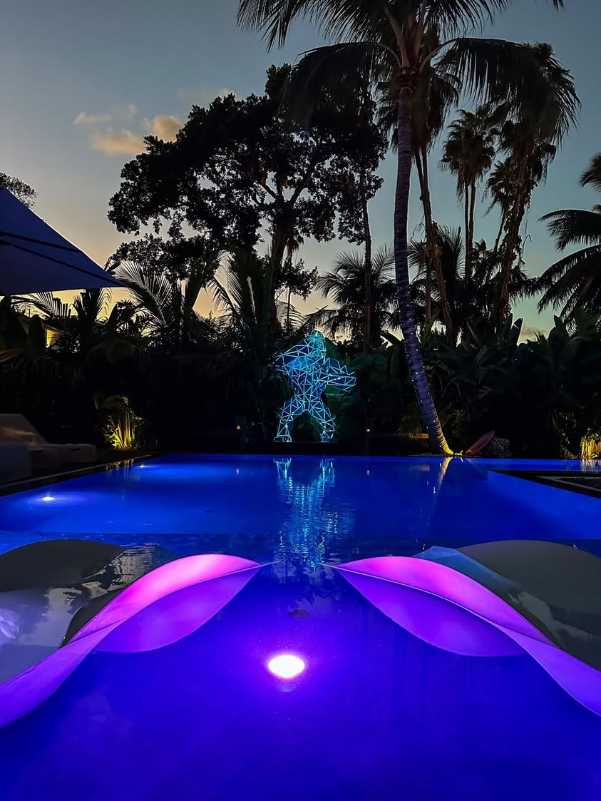 Illuminated Geometric Gorilla Sculpture