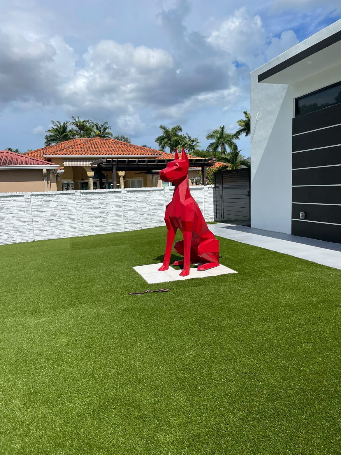 Geometric Doberman Sculpture