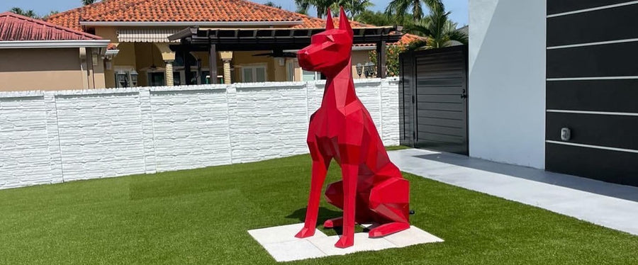 Geometric Doberman Sculpture