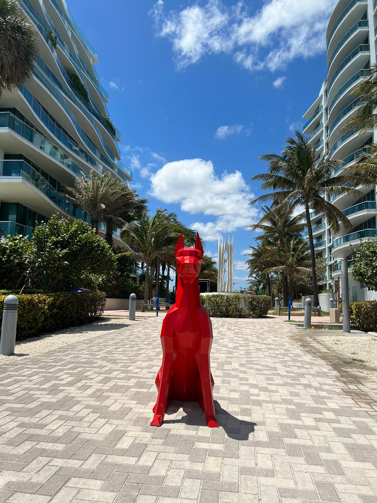 Geometric Doberman Sculpture