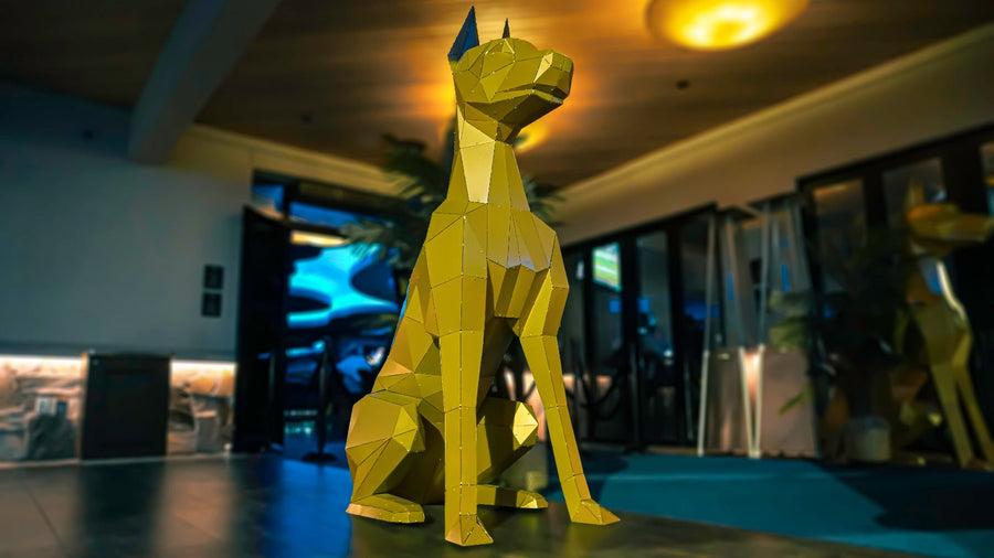 Geometric Doberman Sculptures