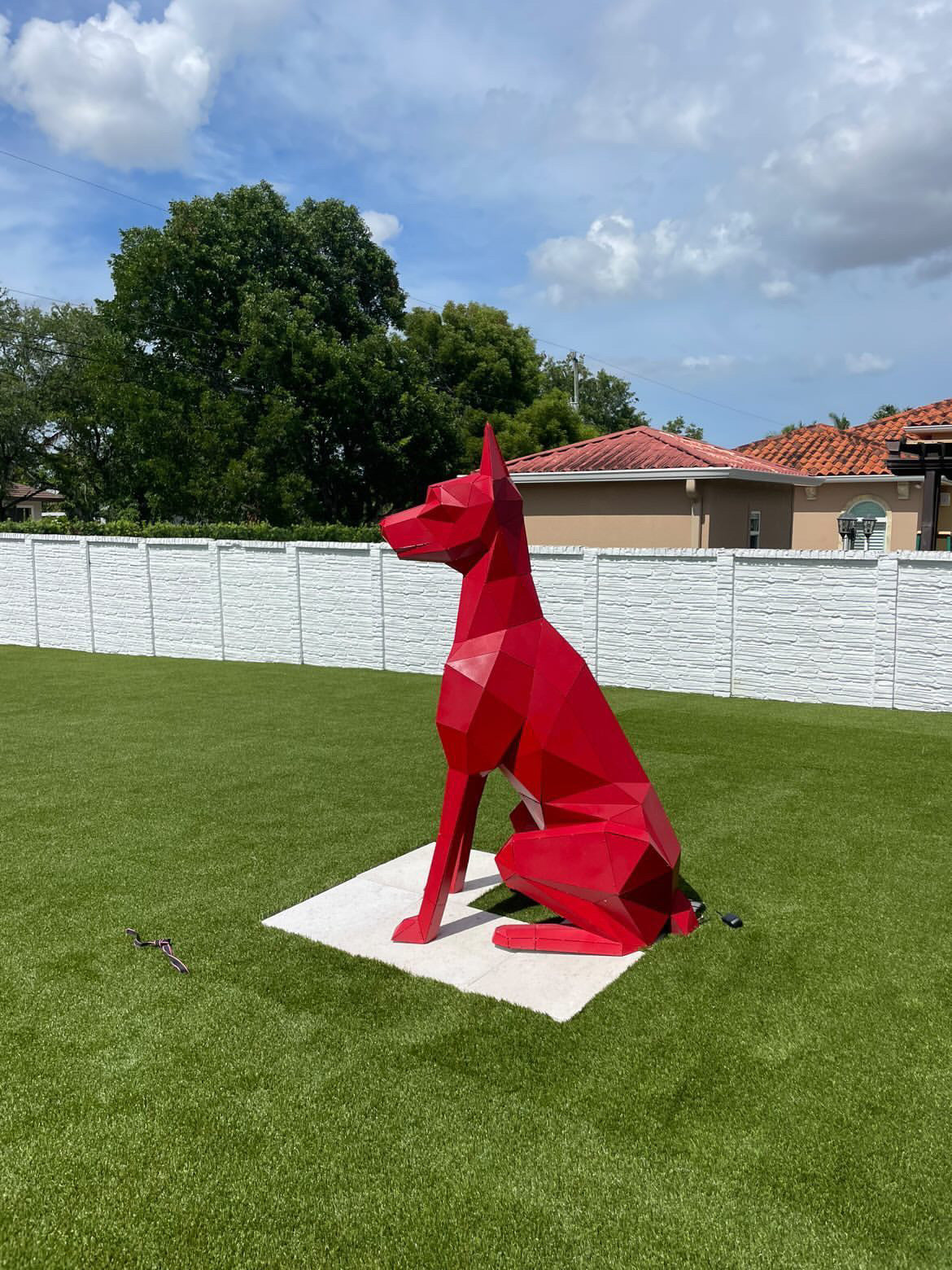 Geometric Doberman Sculpture