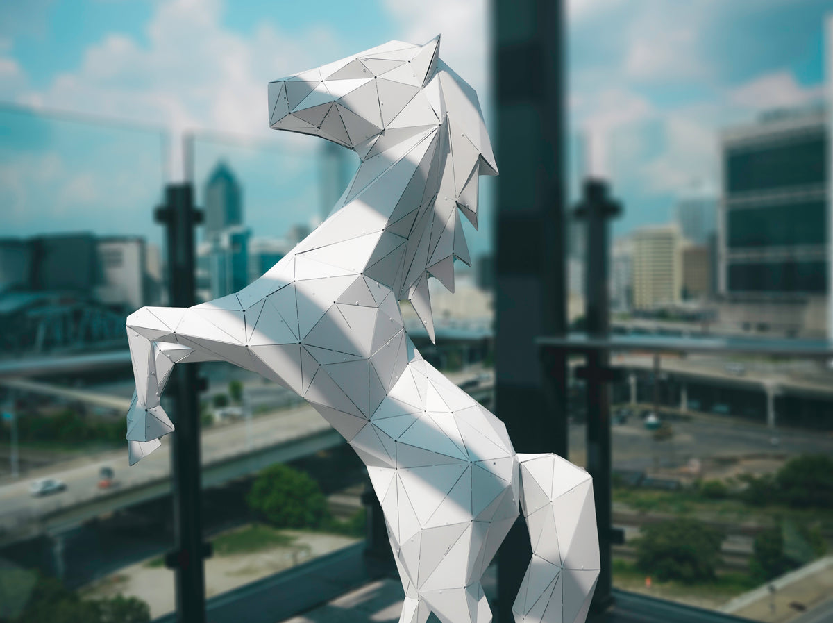 Geometric Horse Sculpture