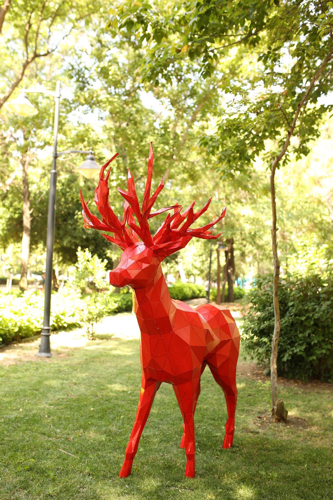Geometric Stag Sculptures